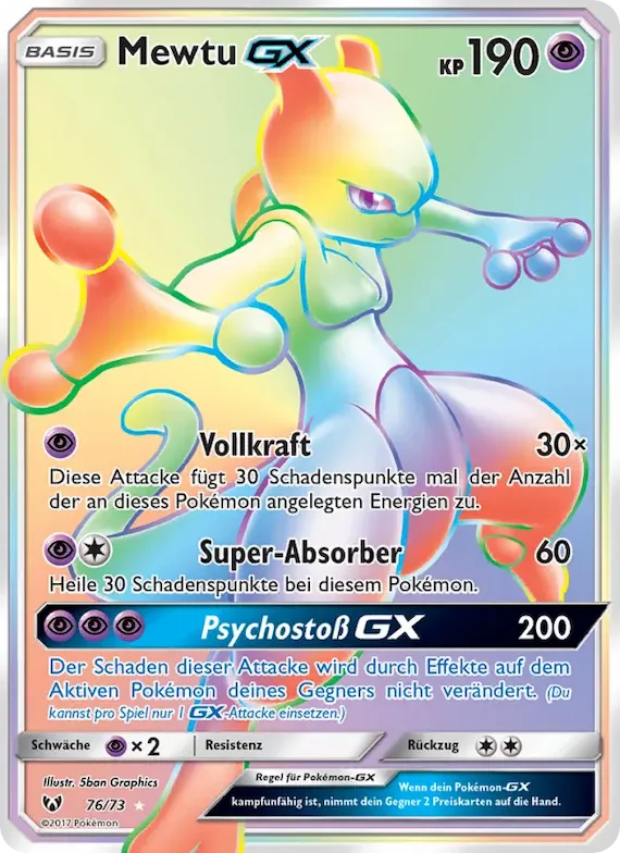 Mewtu GX 76 – Schimmernde Legenden