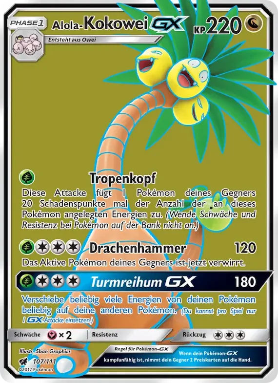 Alola-Kokowei GX 107 – Aufziehen der Sturmröte