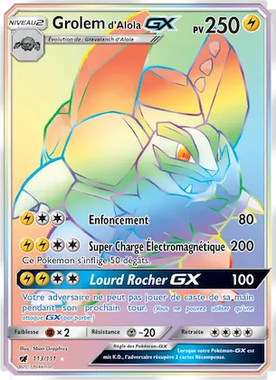 Grolem d’Alola GX n° 113 – Invasion Carmin