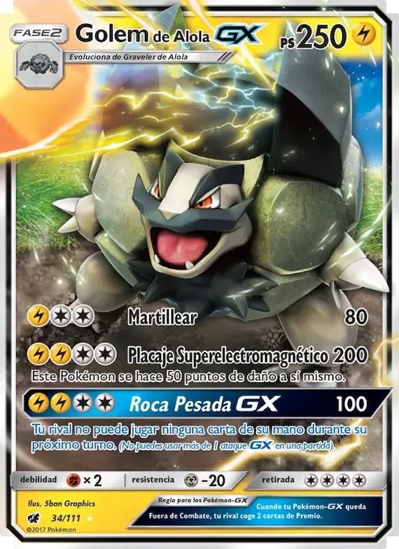 Golem de Alola GX 34 – Invasión Carmesí
