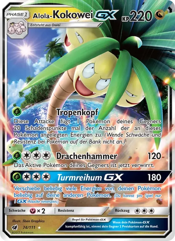 Alola-Kokowei GX 74 – Aufziehen der Sturmröte