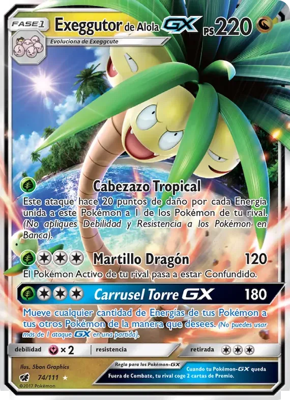 Exeggutor de Alola GX 74 – Invasión Carmesí