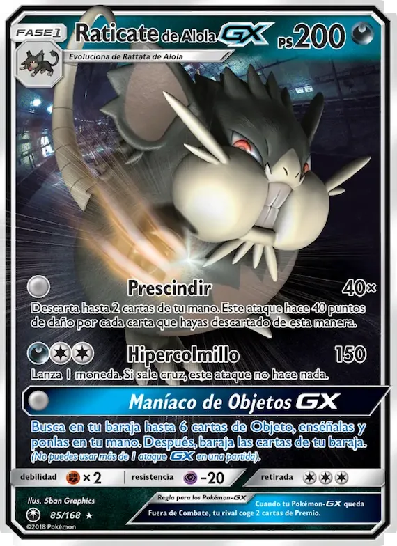 Raticate de Alola GX 85 – Tormenta Celestial