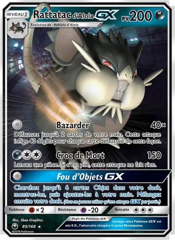 Rattatac d’Alola GX 85 – Tempête Céleste