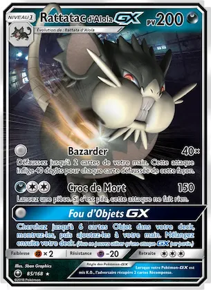Rattatac d’Alola GX n° 85 – Tempête Céleste