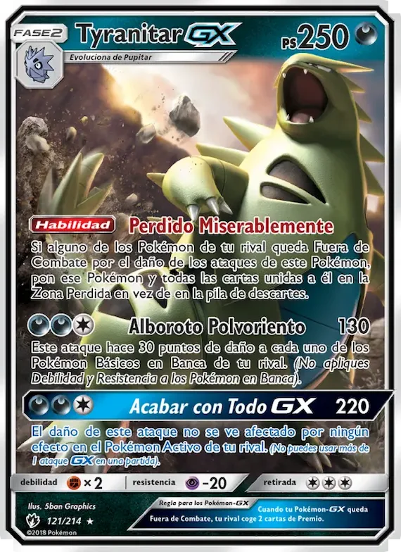 Tyranitar GX 121 – Truenos Perdidos