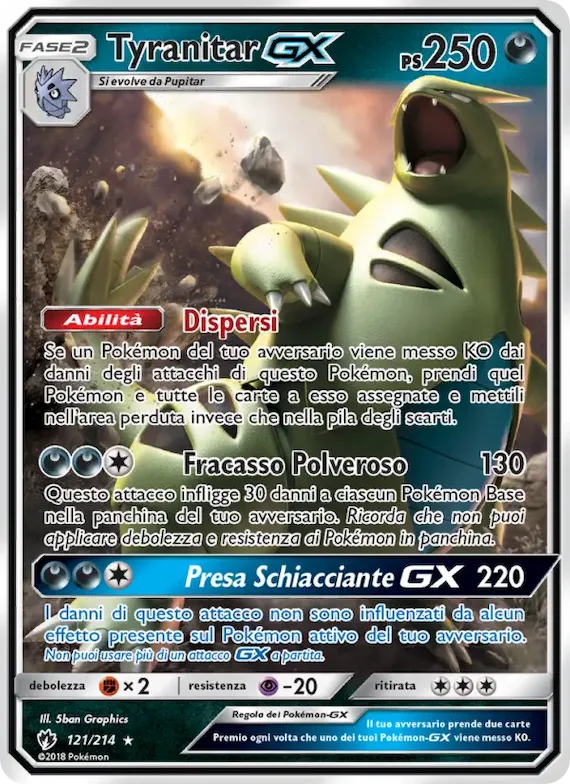 Tyranitar GX 121 – Tuoni Perduti