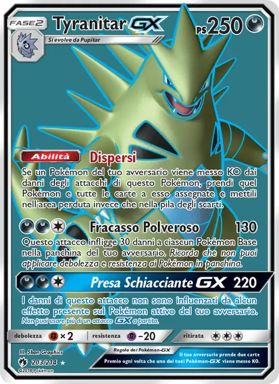 Tyranitar GX 203 – Tuoni Perduti