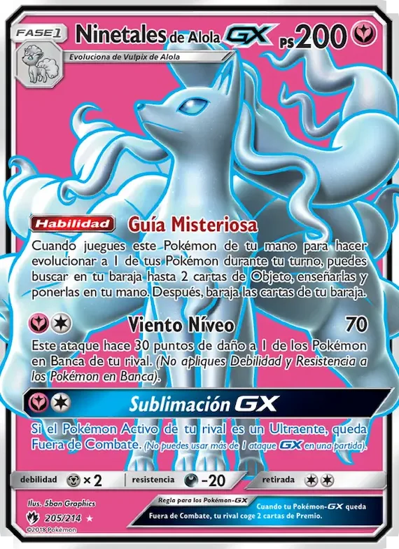 Ninetales de Alola GX 205 – Truenos Perdidos