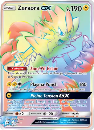 Zeraora GX n° 221 – Tonnerre Perdu