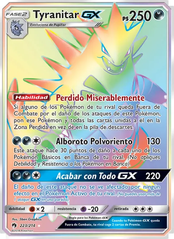 Tyranitar GX 223 – Truenos Perdidos