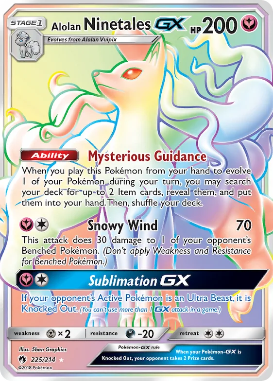 Alolan Ninetales-GX #225 – SM - Lost Thunder