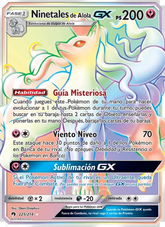 Ninetales de Alola GX 225 – Truenos Perdidos
