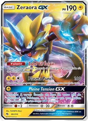 Zeraora GX n° 86 – Tonnerre Perdu