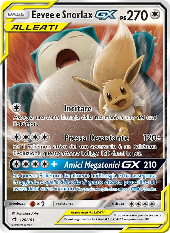 Eevee e Snorlax GX 120 – Gioco di Squadra