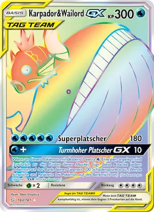 Karpador & Wailord GX Nr. 183 – Teams Sind Trumpf