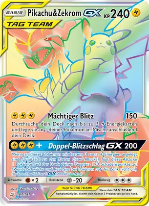 Pikachu & Zekrom GX Nr. 184 – Teams Sind Trumpf
