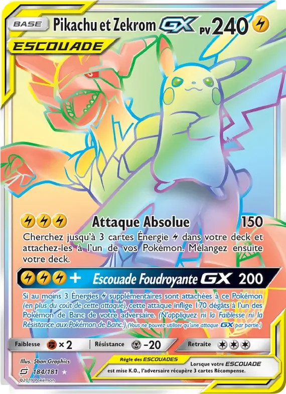 Pikachu et Zekrom GX 184 – Duo de Choc
