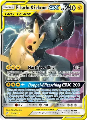 Pikachu & Zekrom GX Nr. 33 – Teams Sind Trumpf