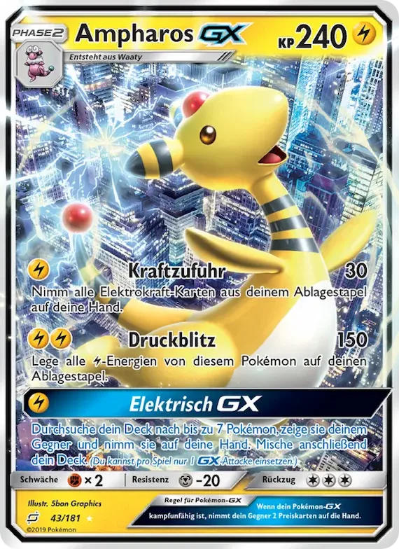 Ampharos GX 43 – Teams Sind Trumpf