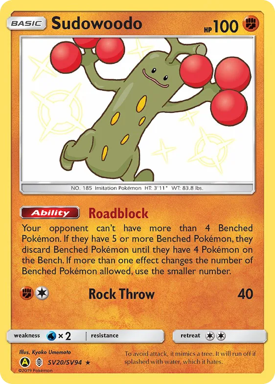 Sudowoodo #SV20 – Hidden Fates Shiny Vault