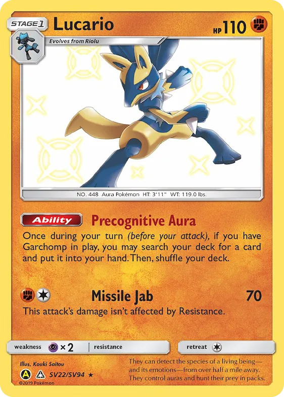 Lucario SV22 – Destinées Occultes Coffre Étincelant