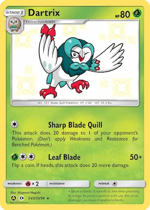 Dartrix #SV3 – Hidden Fates Shiny Vault