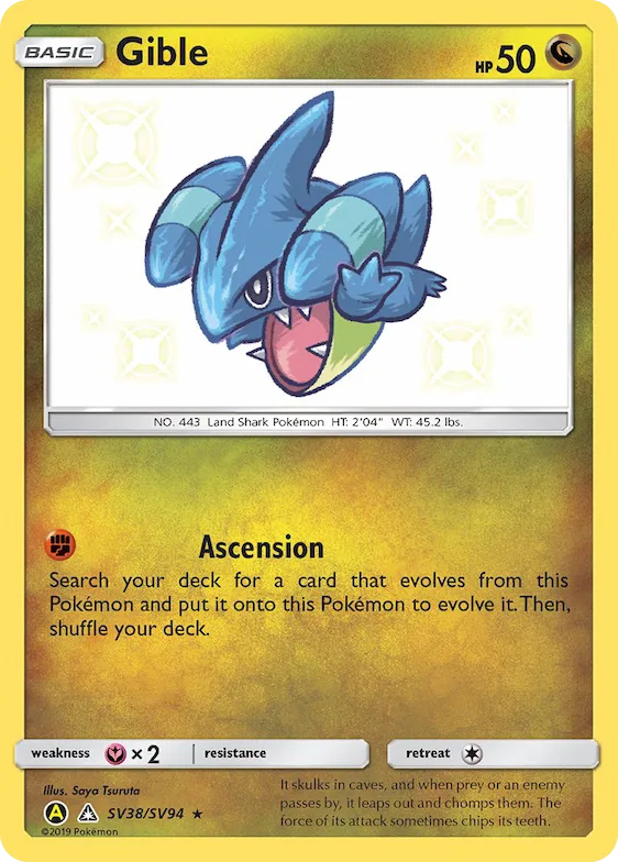 Gible #SV38 – Hidden Fates Shiny Vault