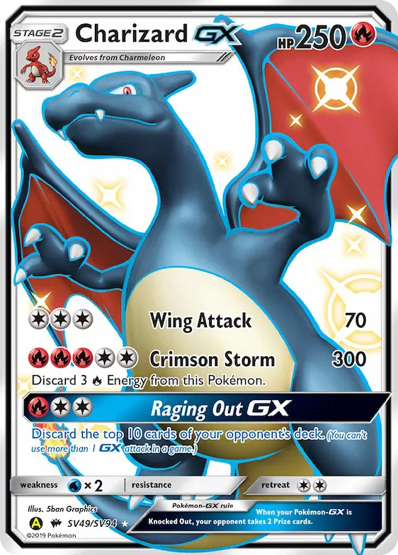 Charizard-GX #SV49 – Hidden Fates Shiny Vault
