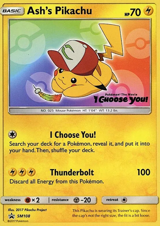 Pikachu de Sacha SM108 – Promo SM