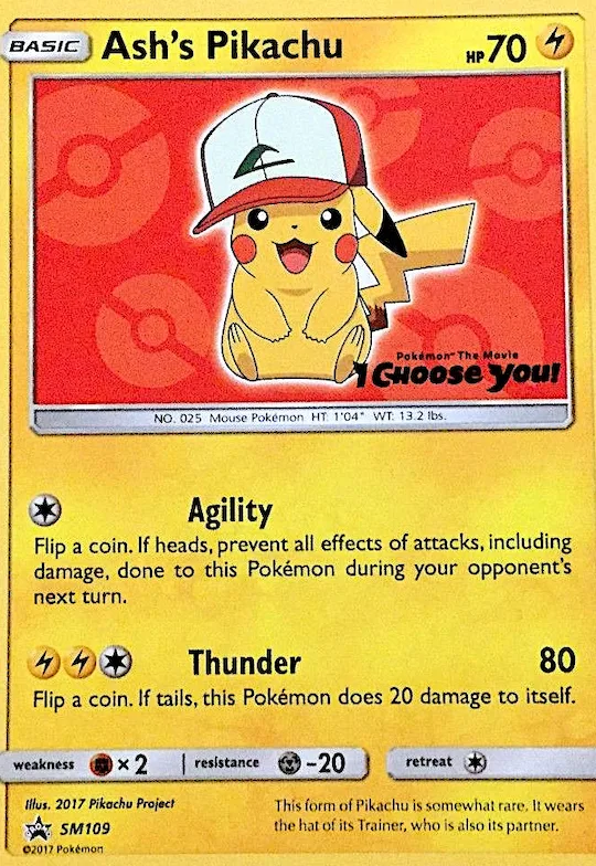 Pikachu de Sacha SM109 – Promo SM