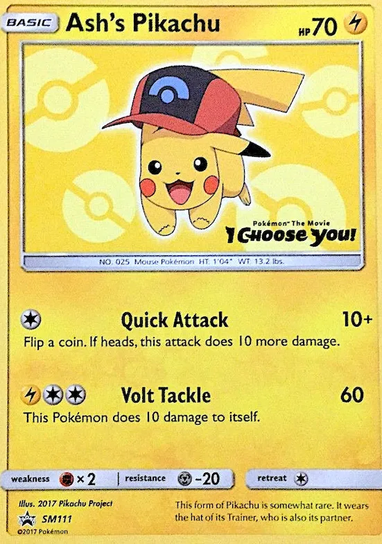Pikachu de Sacha SM111 – Promo SM