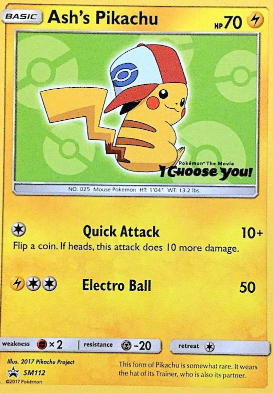 Ash's Pikachu #SM112 – SM Promos
