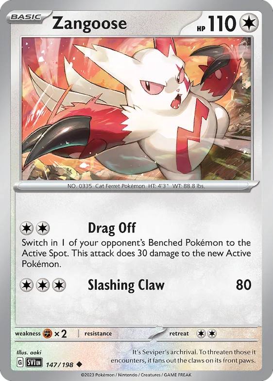 Zangoose 147 – Escarlate e Violeta