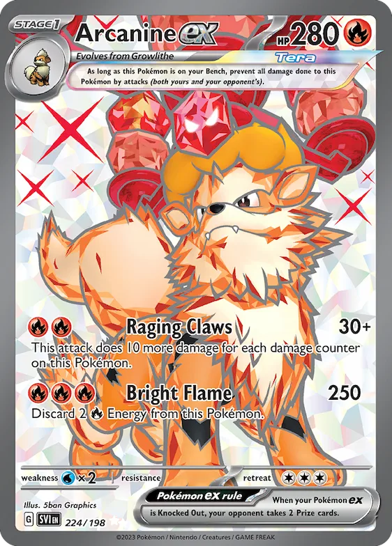 Arcanine ex #224 – Scarlet & Violet