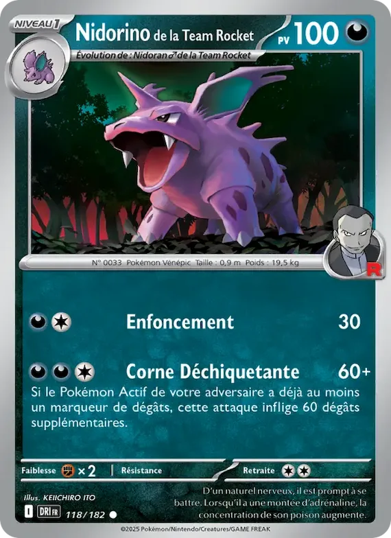 Nidorino de la Team Rocket 118 – Rivalités Destinées