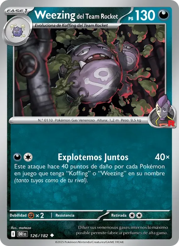Weezing del Team Rocket 126 – Rivales Predestinados