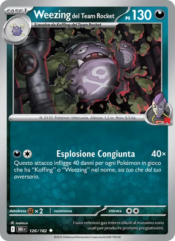 Weezing del Team Rocket 126 – Rivali Predestinati