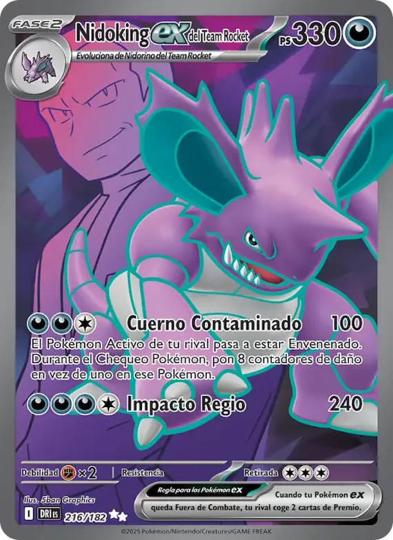 Nidoking ex del Team Rocket 216 – Rivales Predestinados