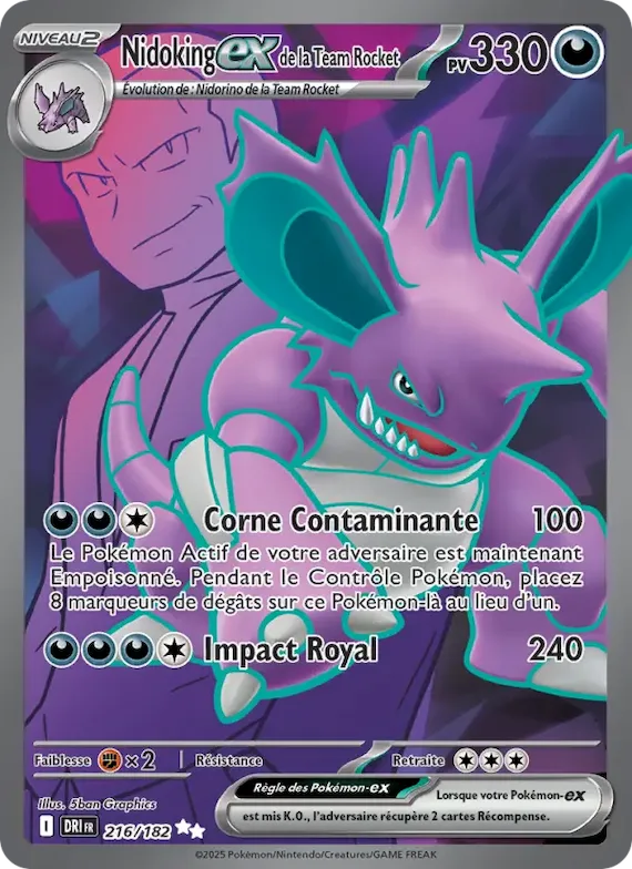 Nidoking-ex de la Team Rocket 216 – Rivalités Destinées