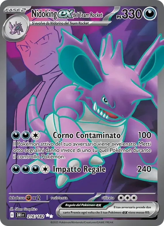 Nidoking-ex del Team Rocket 216 – Rivali Predestinati