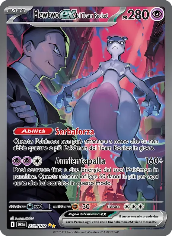 Mewtwo-ex del Team Rocket 231 – Rivali Predestinati