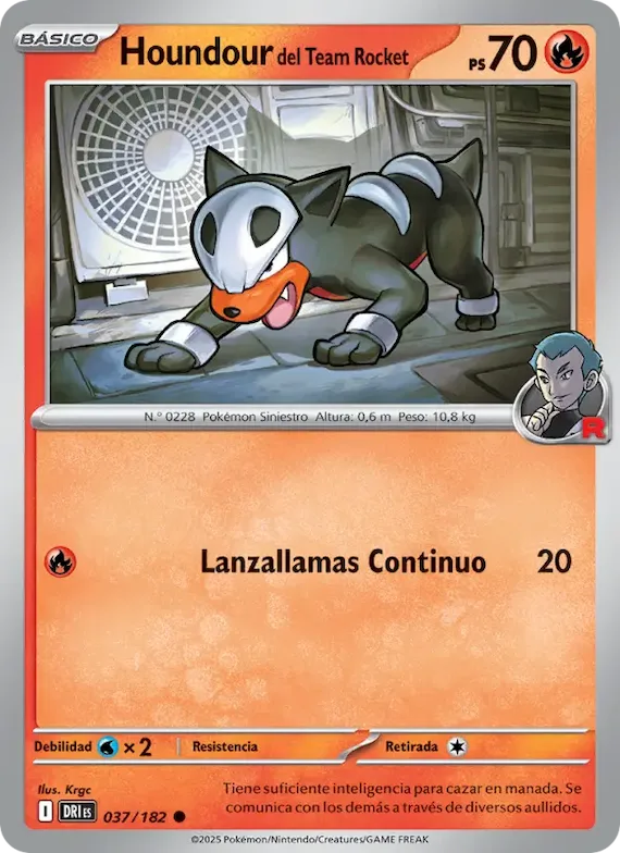Houndour del Team Rocket 37 – Rivales Predestinados