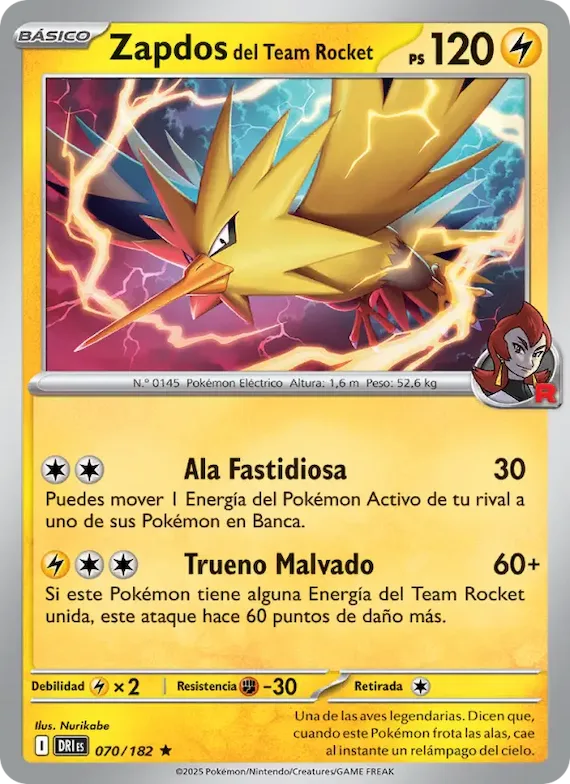 Zapdos del Team Rocket 70 – Rivales Predestinados