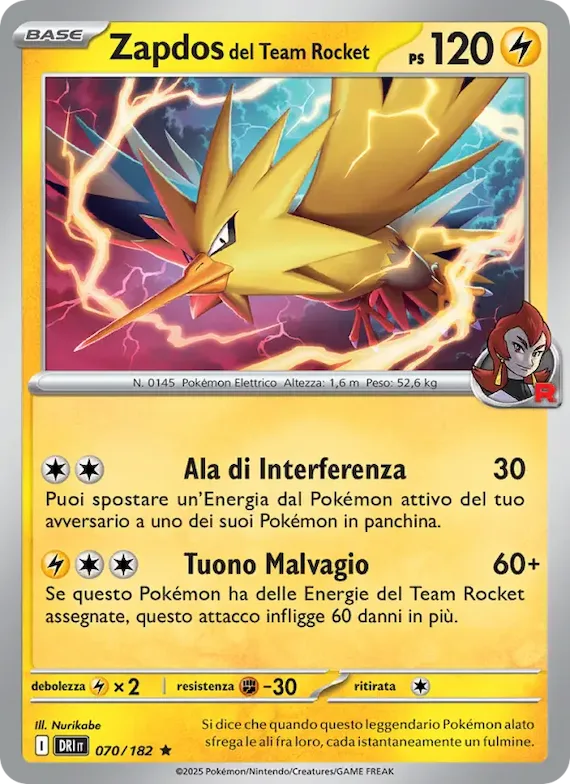 Zapdos del Team Rocket 70 – Rivali Predestinati