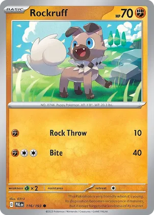 Rockruff #116 – Paldea Evolved