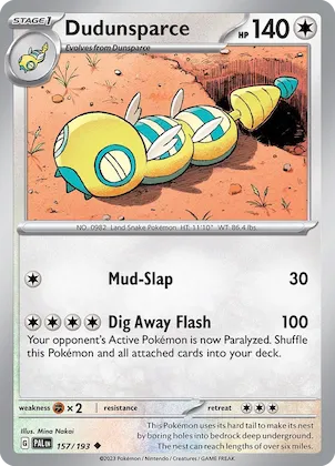 Dudunsparce #157 – Paldea Evolved