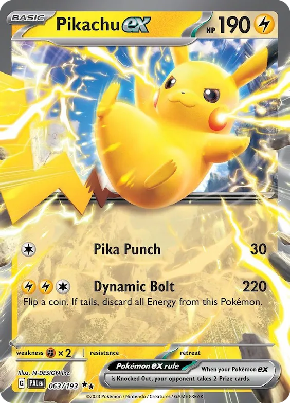 Pikachu ex #63 – Paldea Evolved
