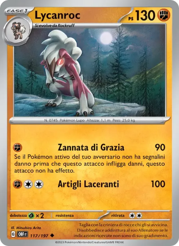 Lycanroc 117 – Ossidiana Infuocata
