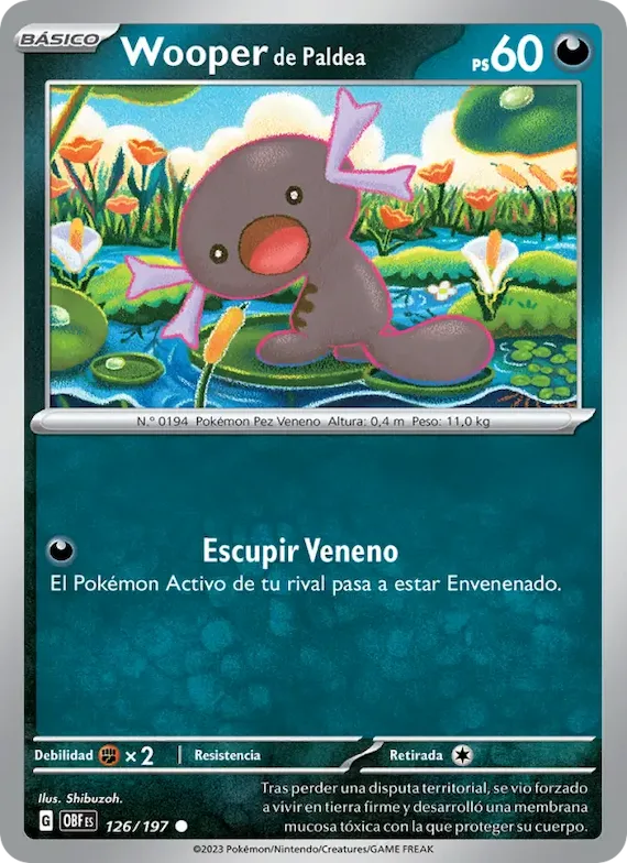 Wooper de Paldea 126 – Llamas Obsidianas